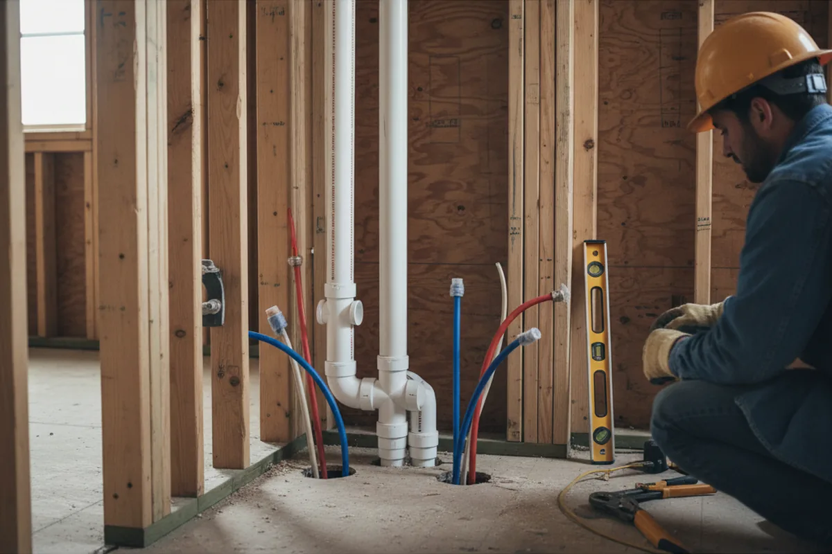 Drain and supply rough-in during Sump Pump Repair in Polk City
